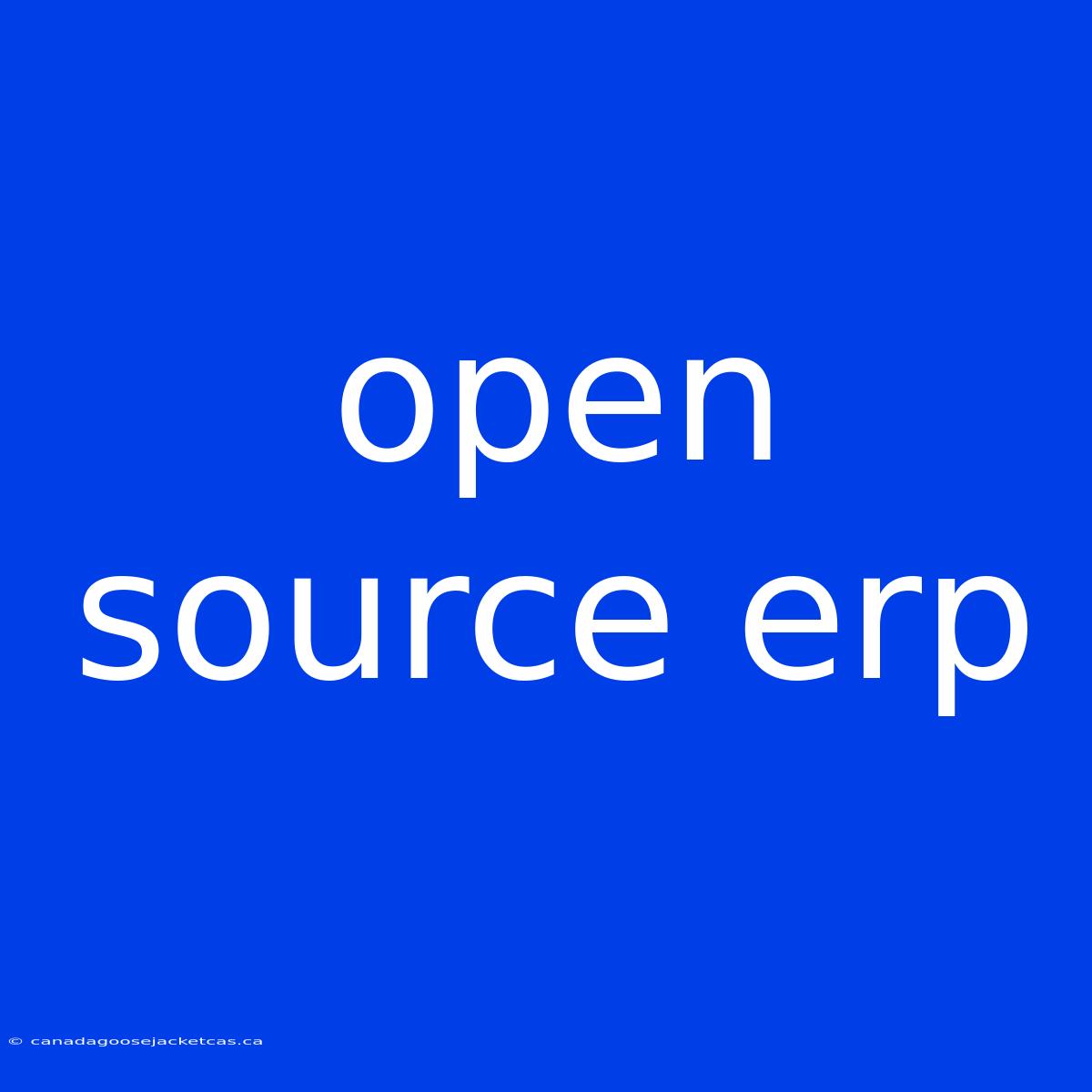 Open Source Erp