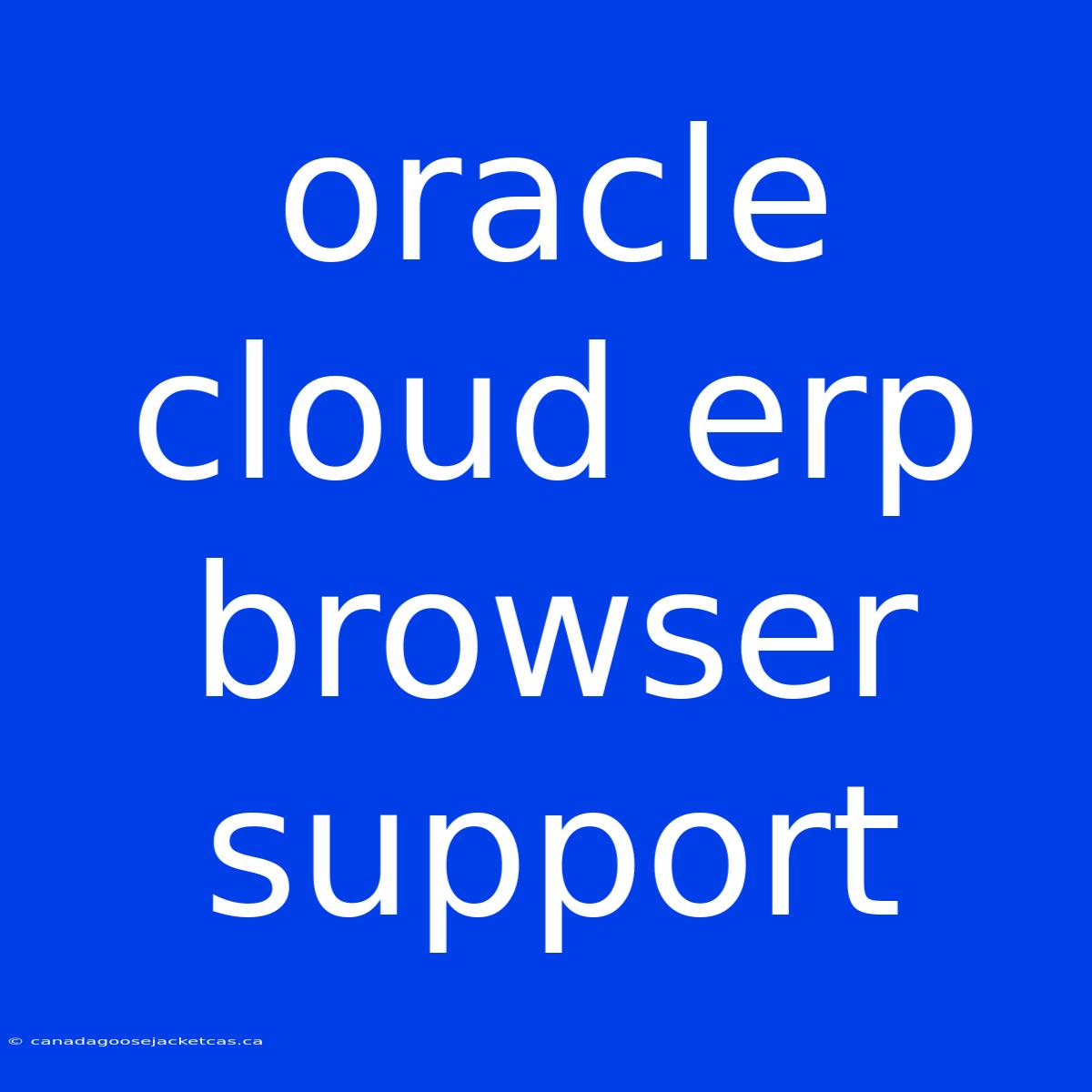 Oracle Cloud Erp Browser Support