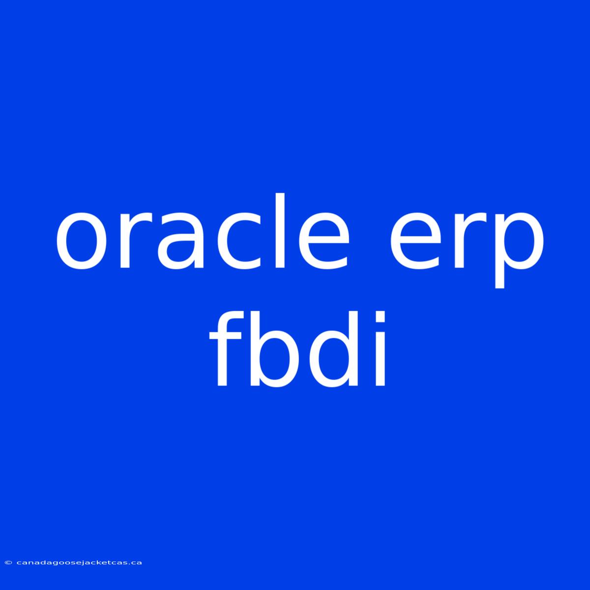 Oracle Erp Fbdi