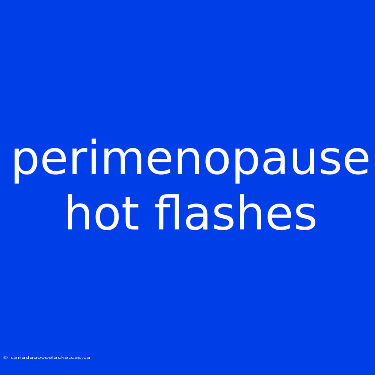 Perimenopause Hot Flashes