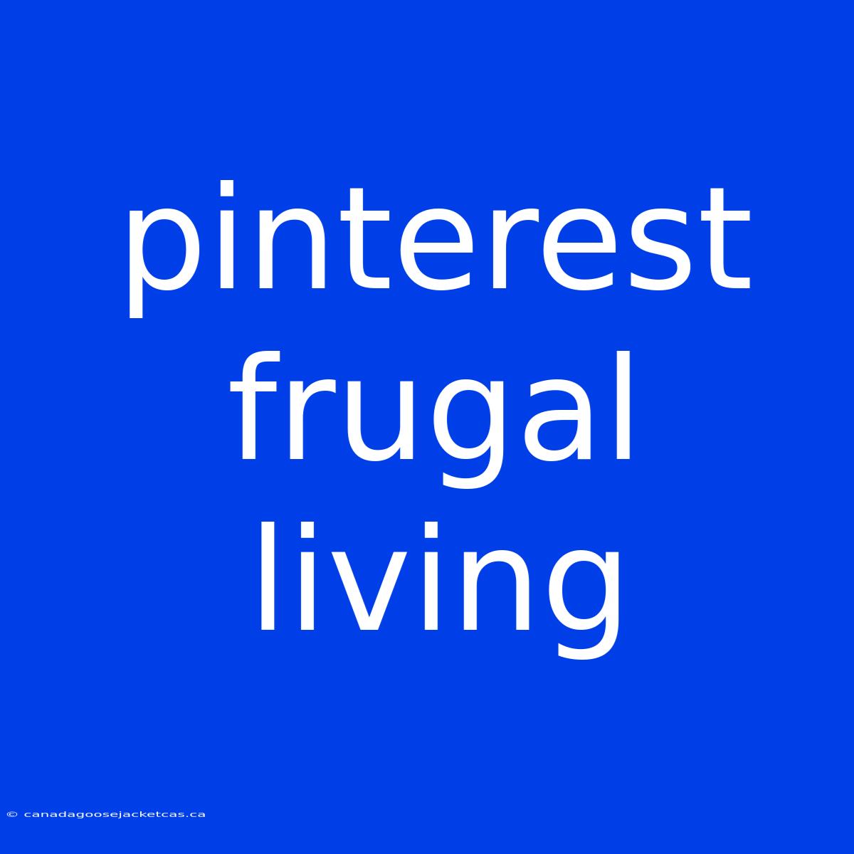 Pinterest Frugal Living