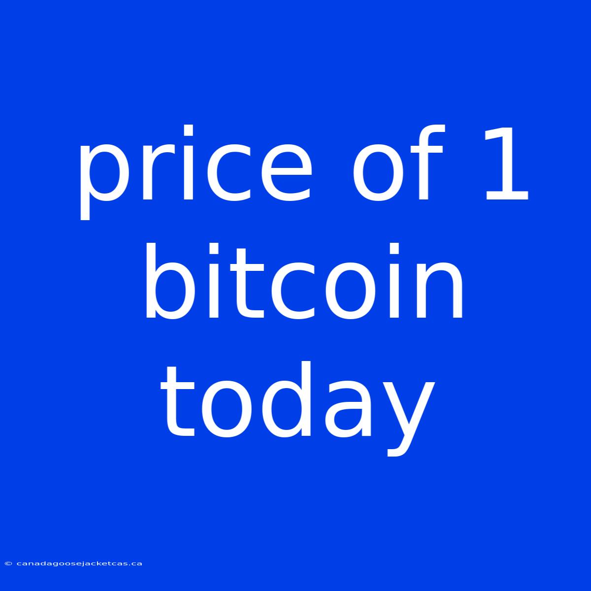 Price Of 1 Bitcoin Today