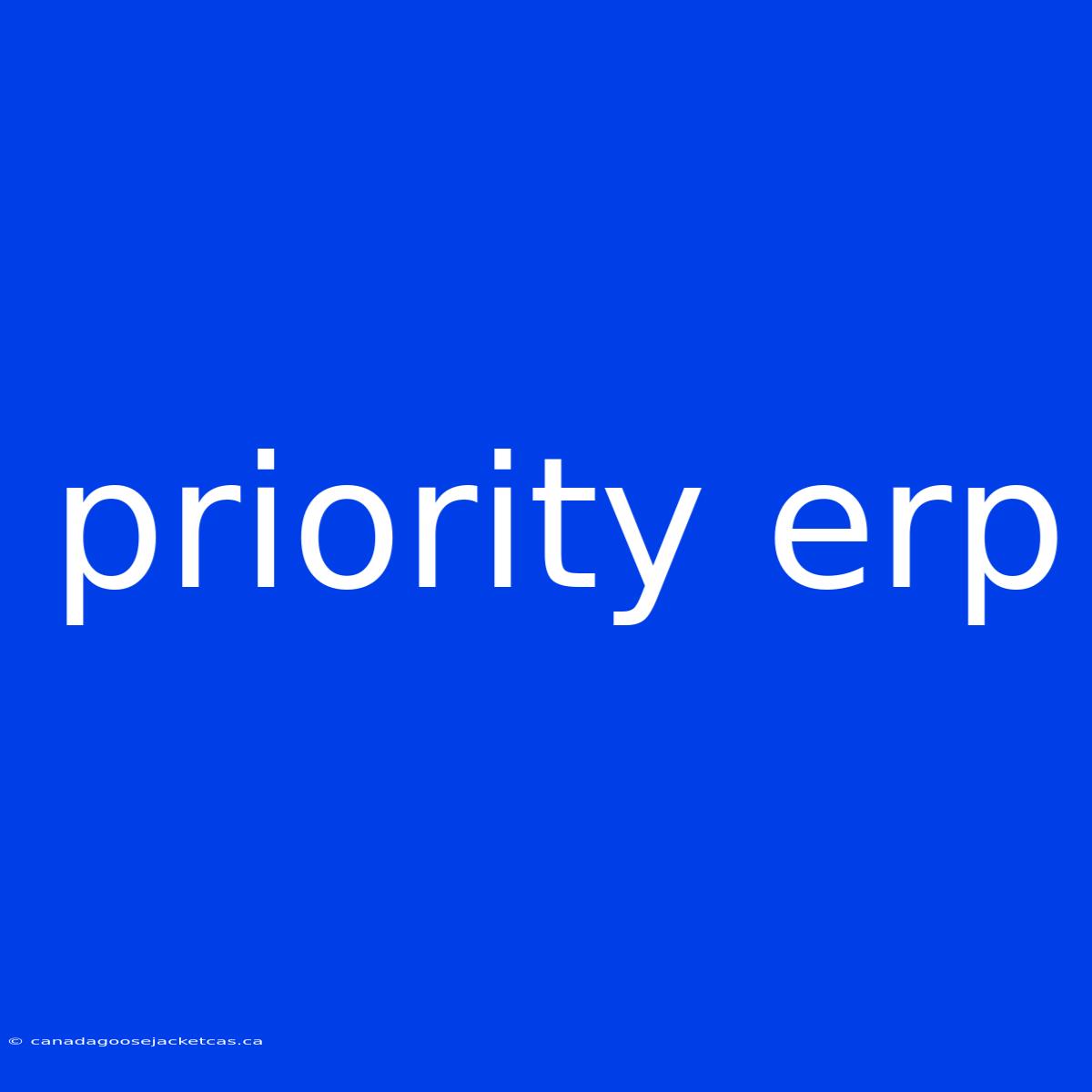 Priority Erp