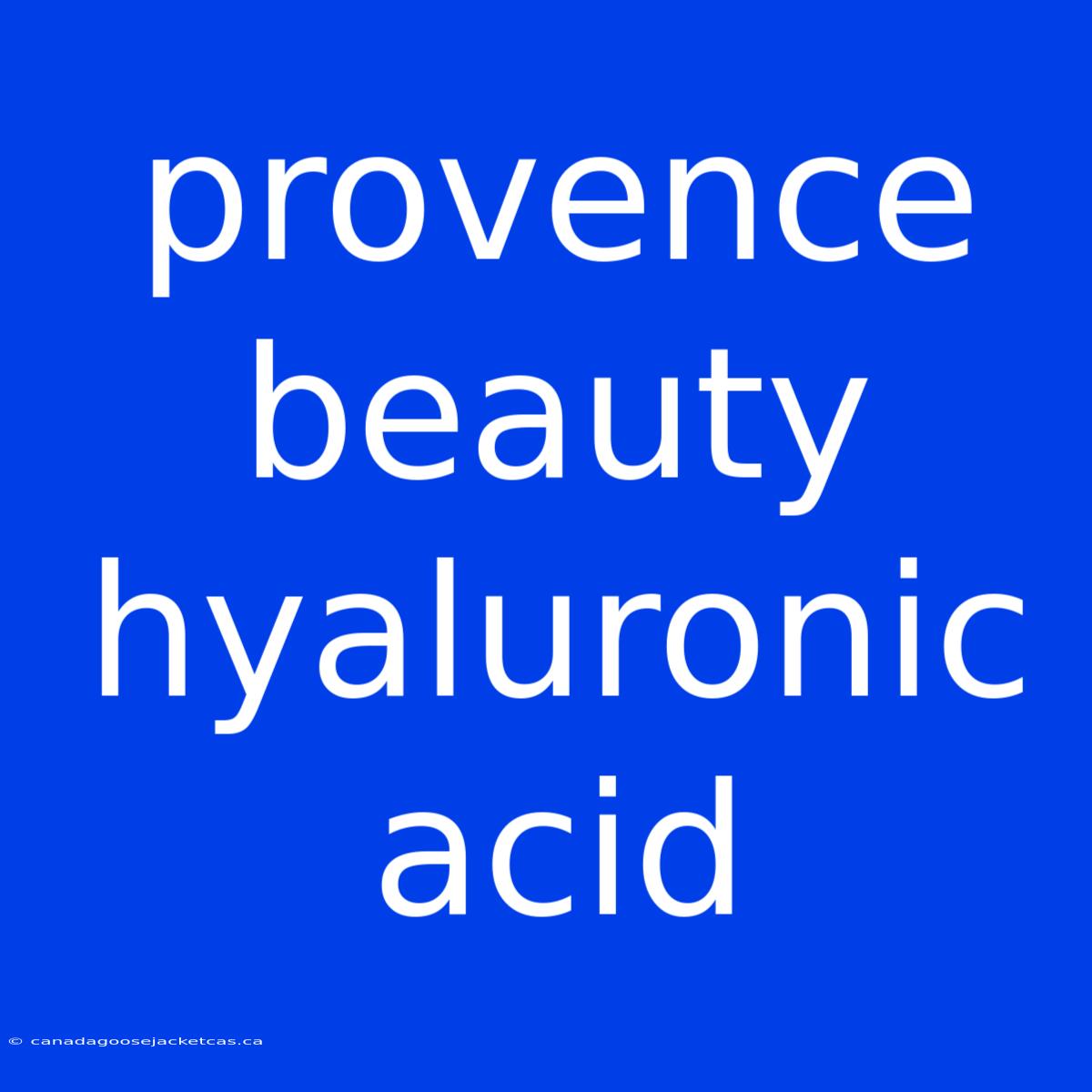 Provence Beauty Hyaluronic Acid