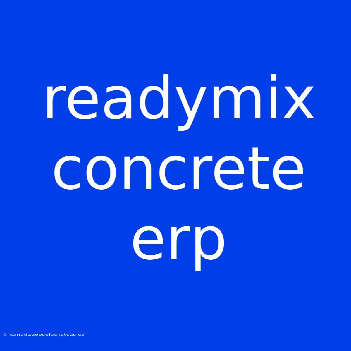 Readymix Concrete Erp