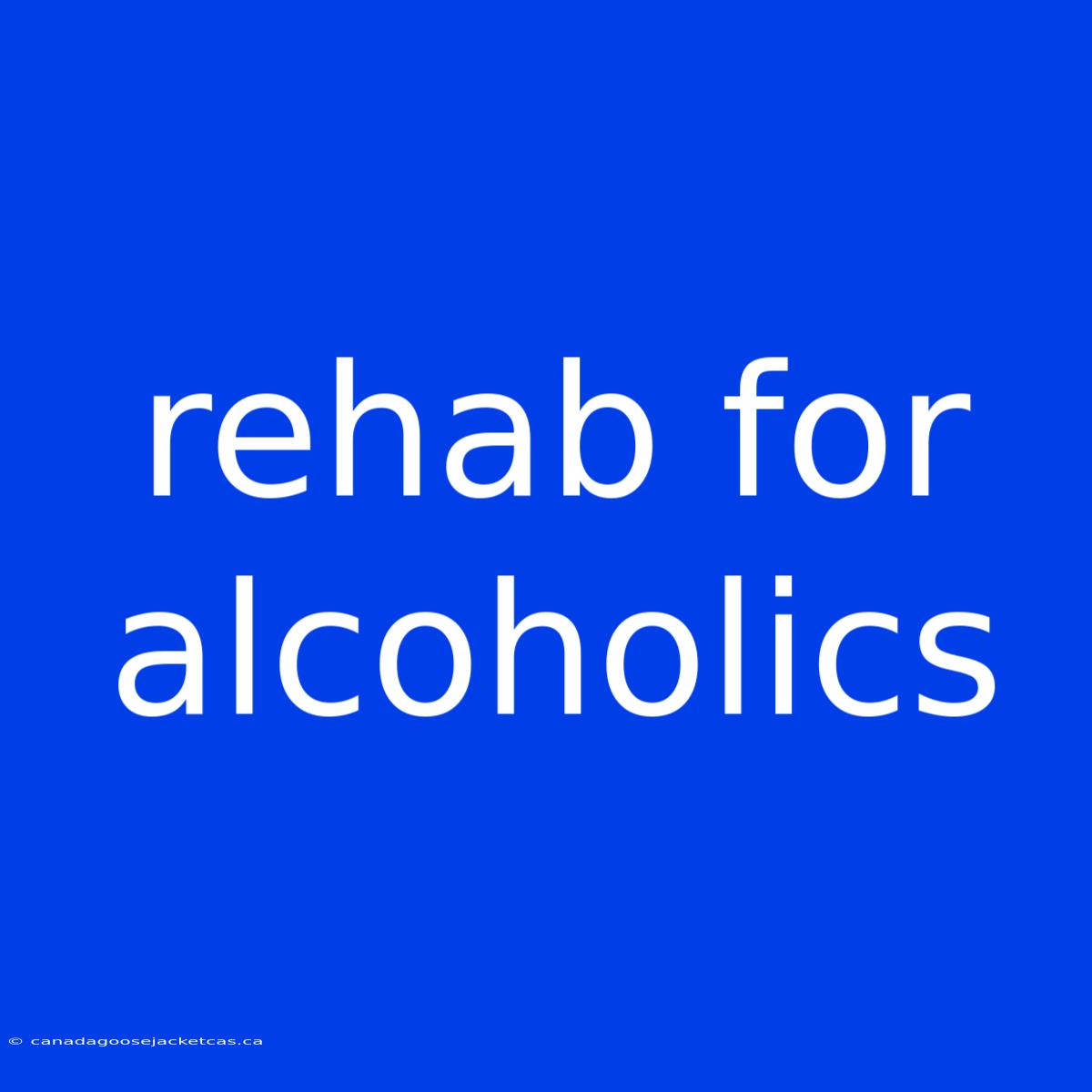 Rehab For Alcoholics