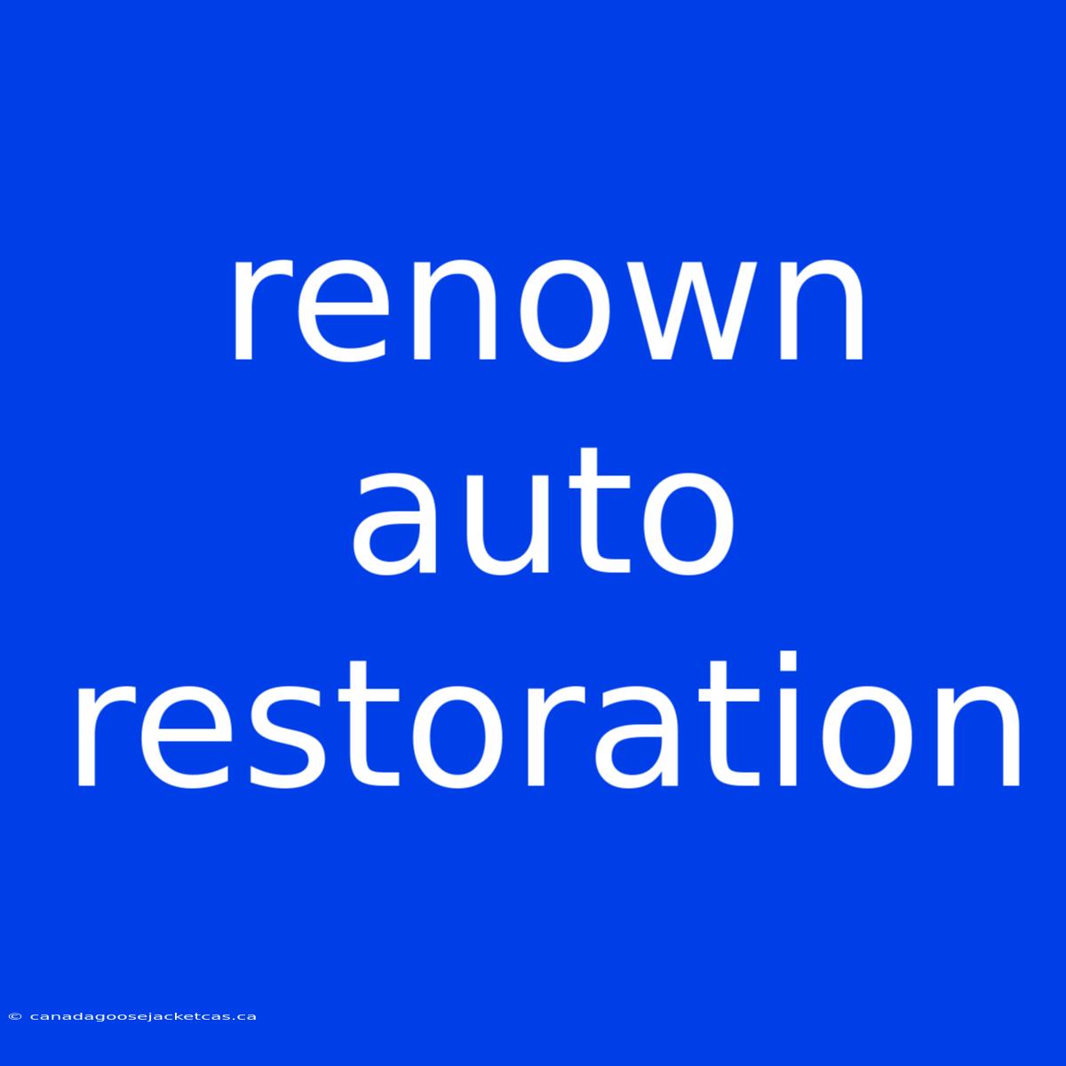 Renown Auto Restoration