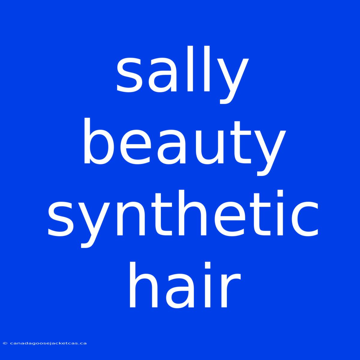 Sally Beauty Synthetic Hair