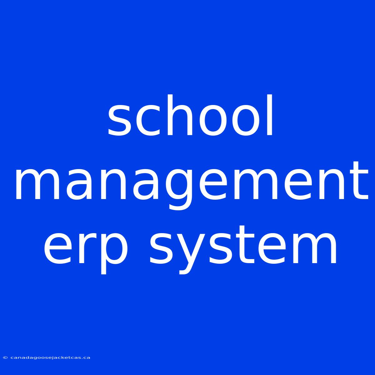 School Management Erp System