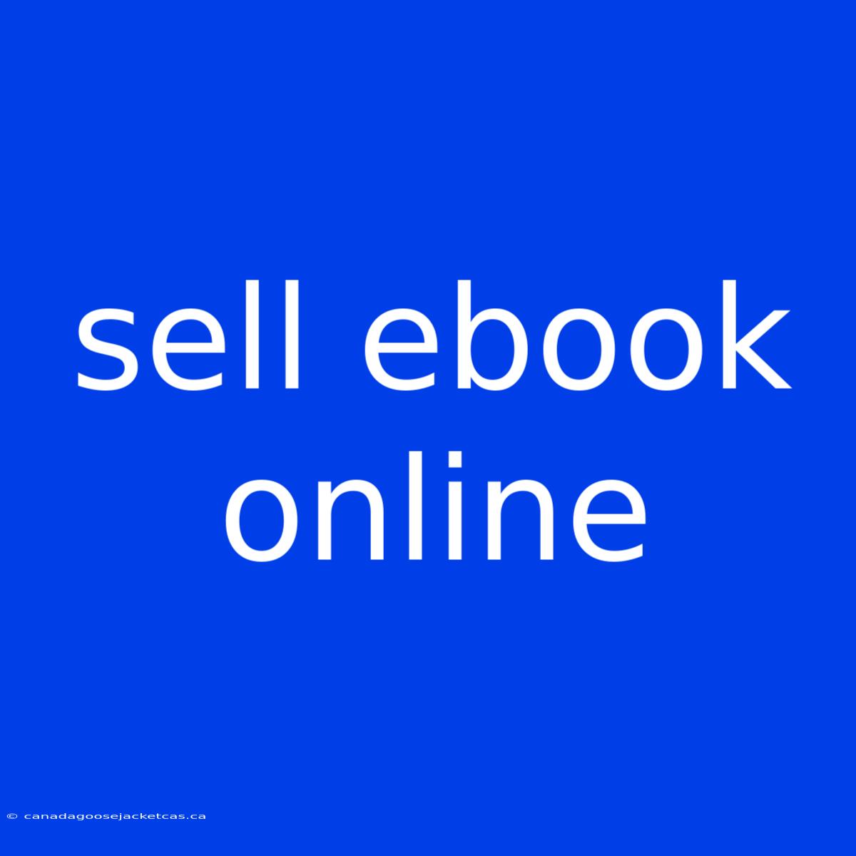 Sell Ebook Online