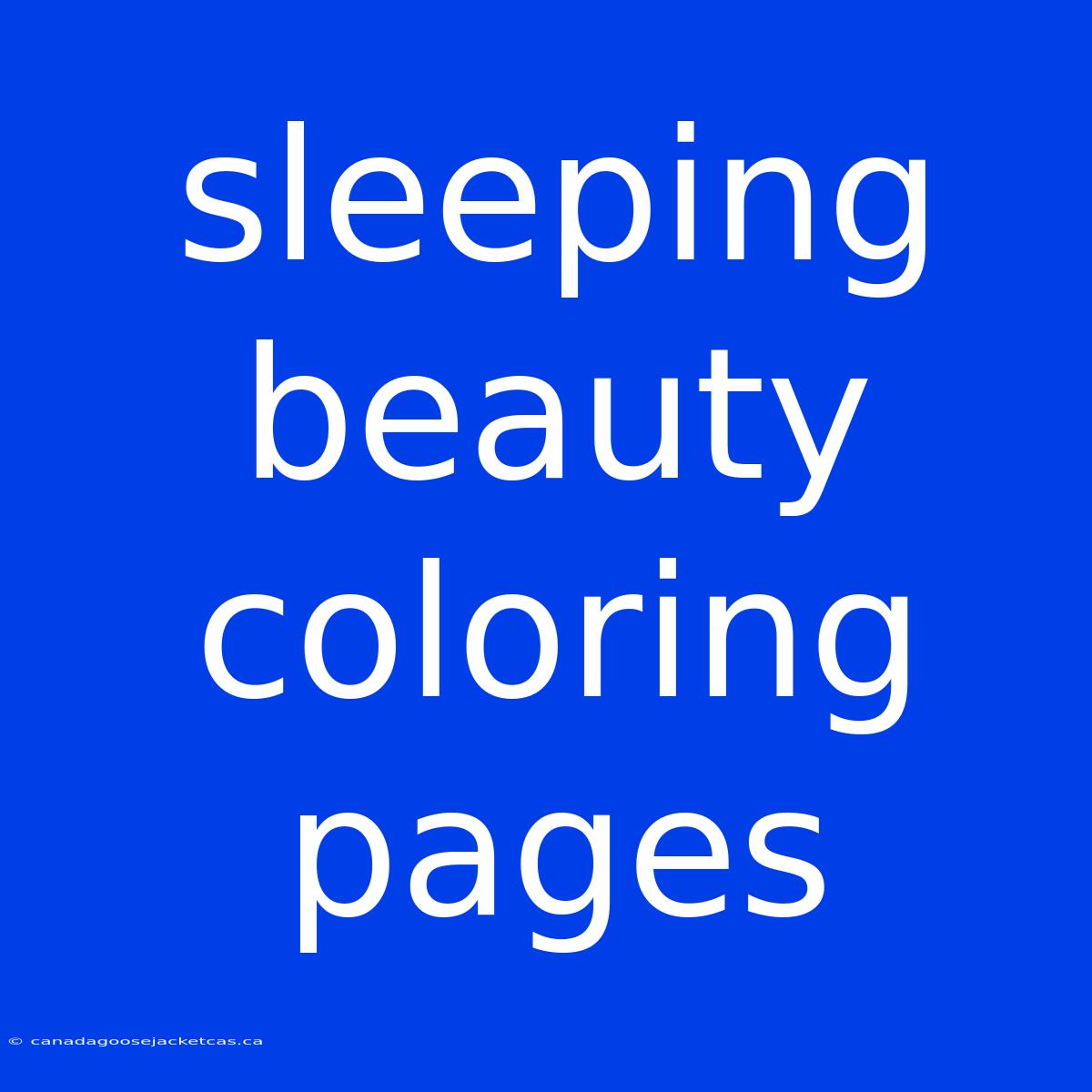 Sleeping Beauty Coloring Pages