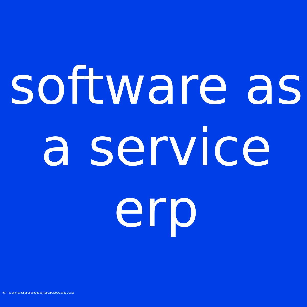 Software As A Service Erp