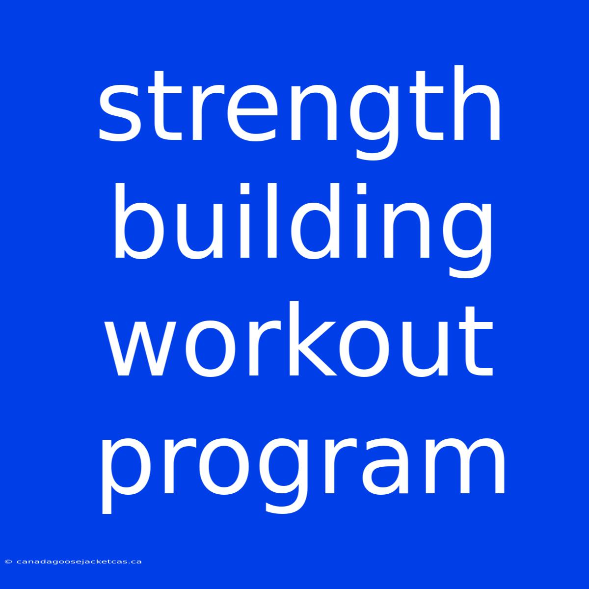 Strength Building Workout Program