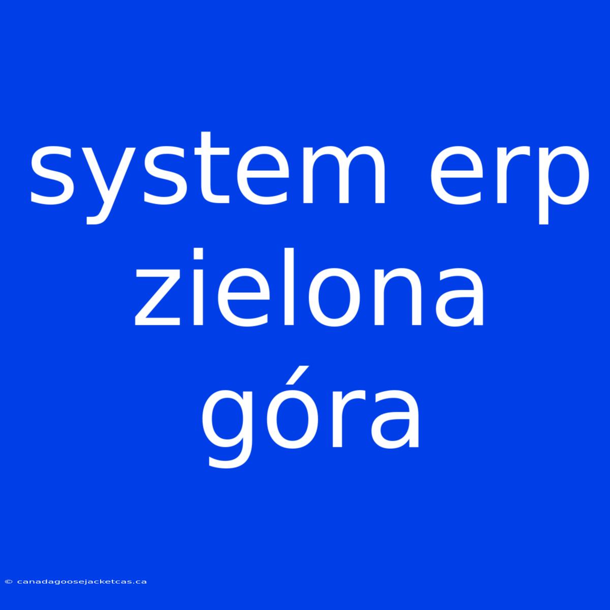 System Erp Zielona Góra