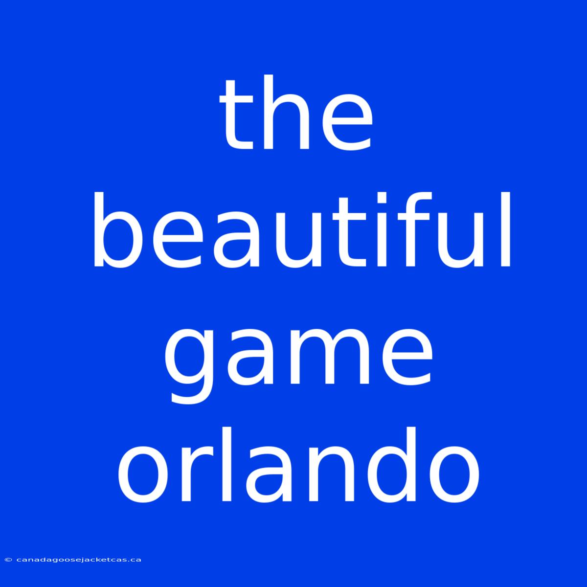 The Beautiful Game Orlando