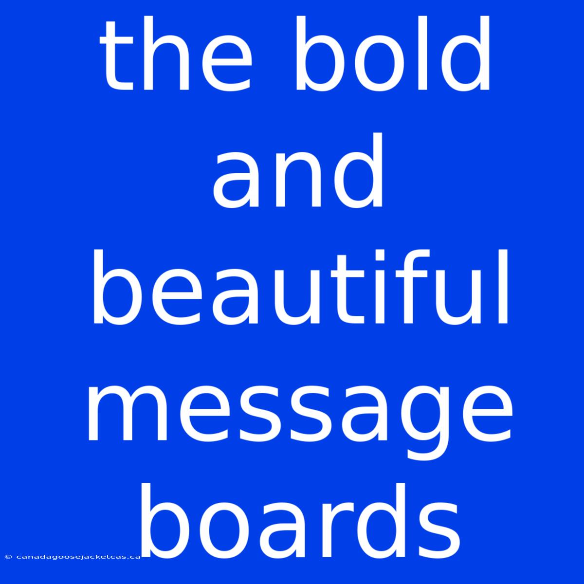 The Bold And Beautiful Message Boards