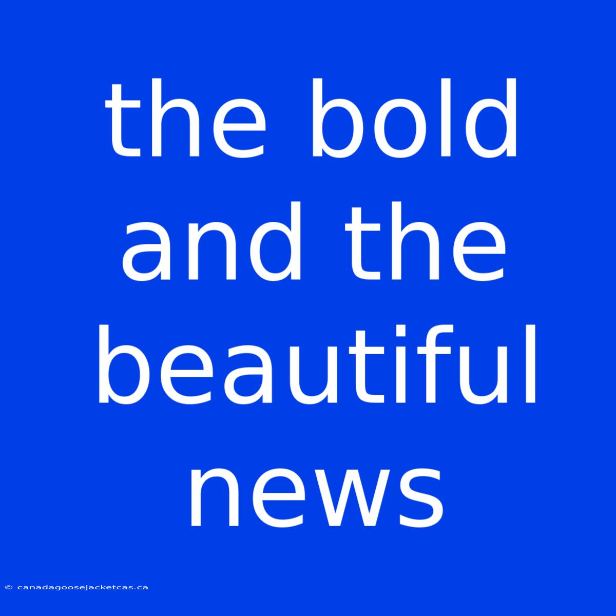 The Bold And The Beautiful News