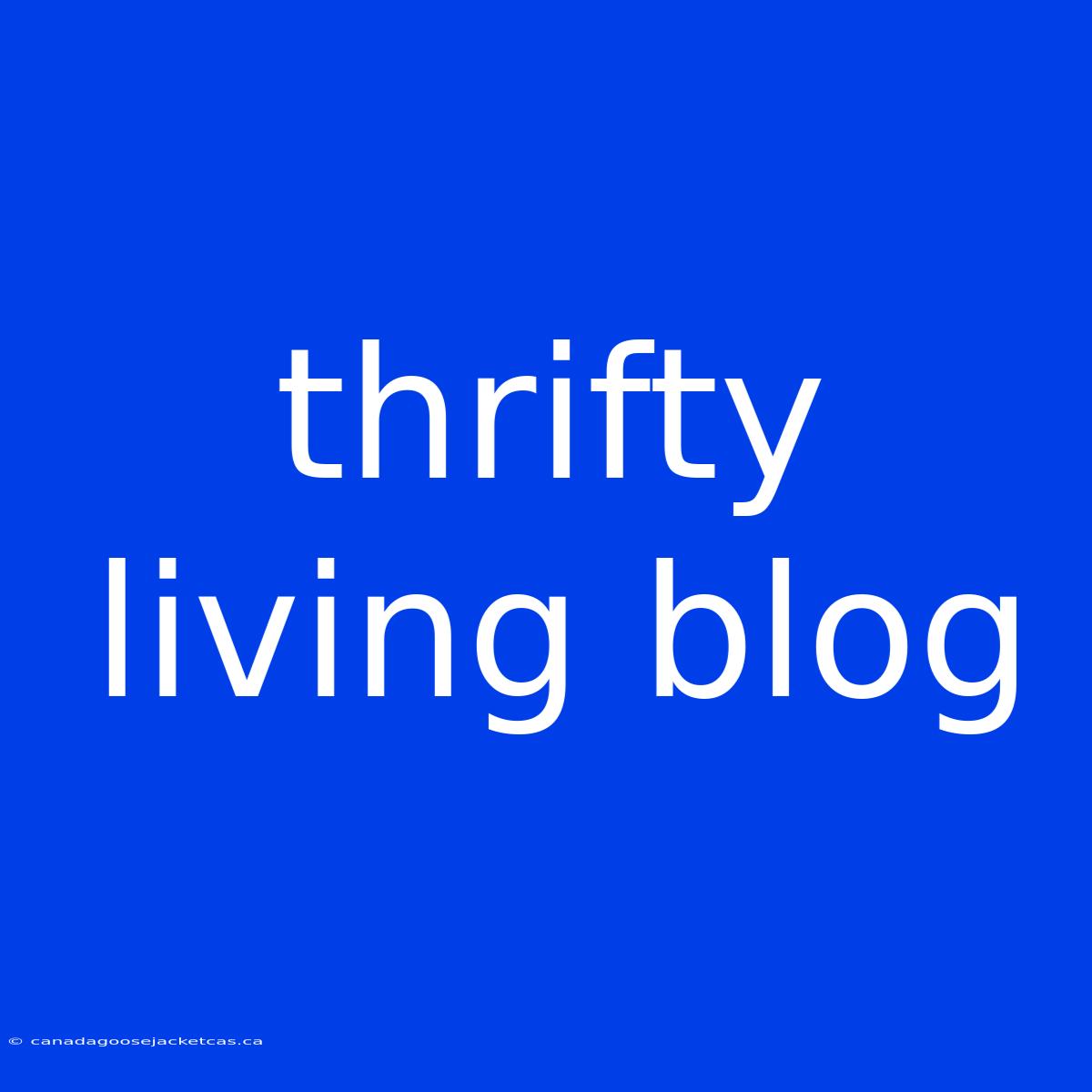 Thrifty Living Blog