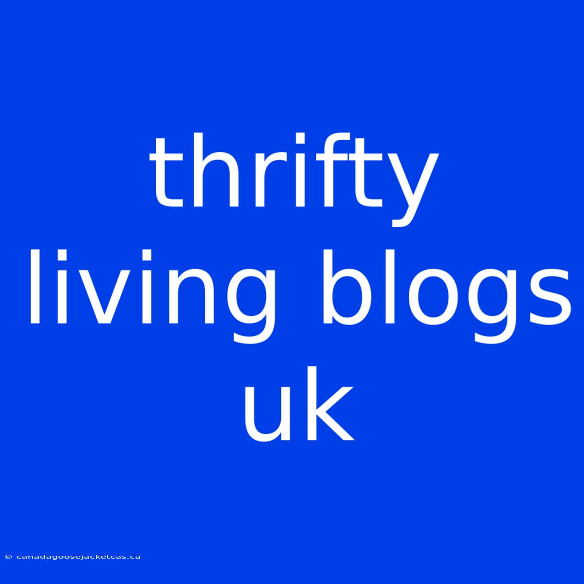 Thrifty Living Blogs Uk