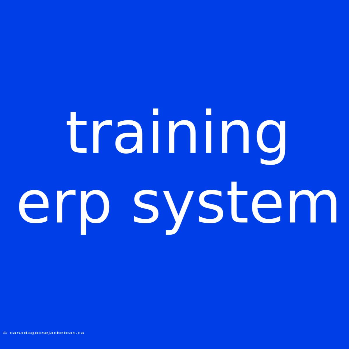 Training Erp System