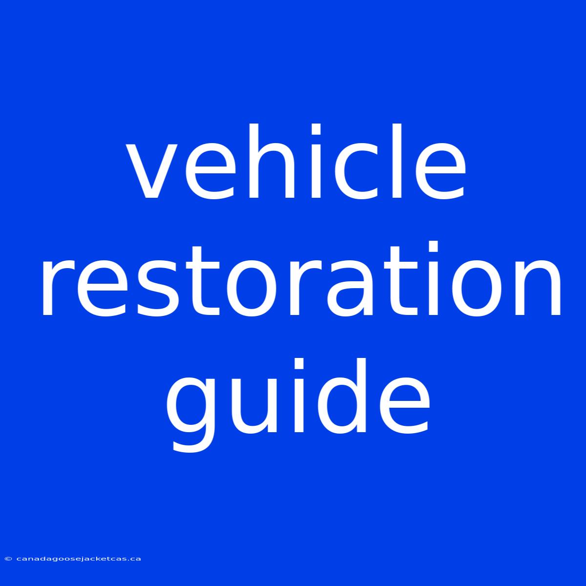 Vehicle Restoration Guide