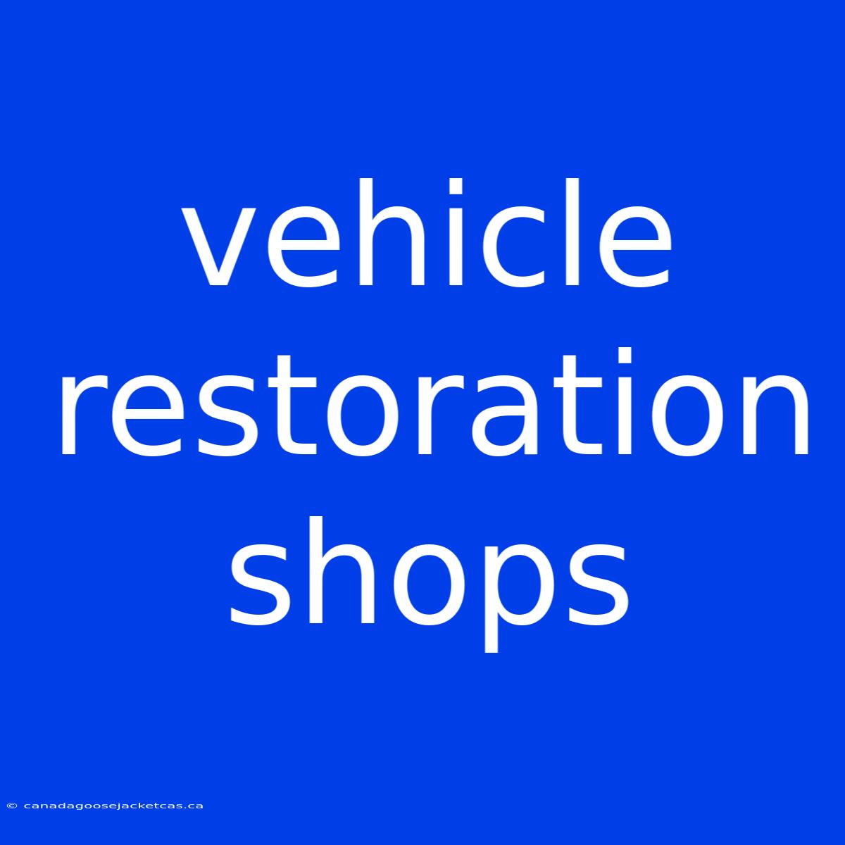 Vehicle Restoration Shops