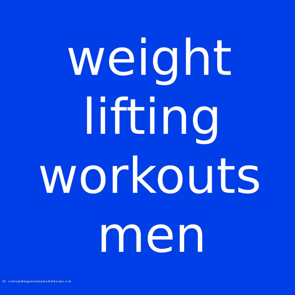 Weight Lifting Workouts Men