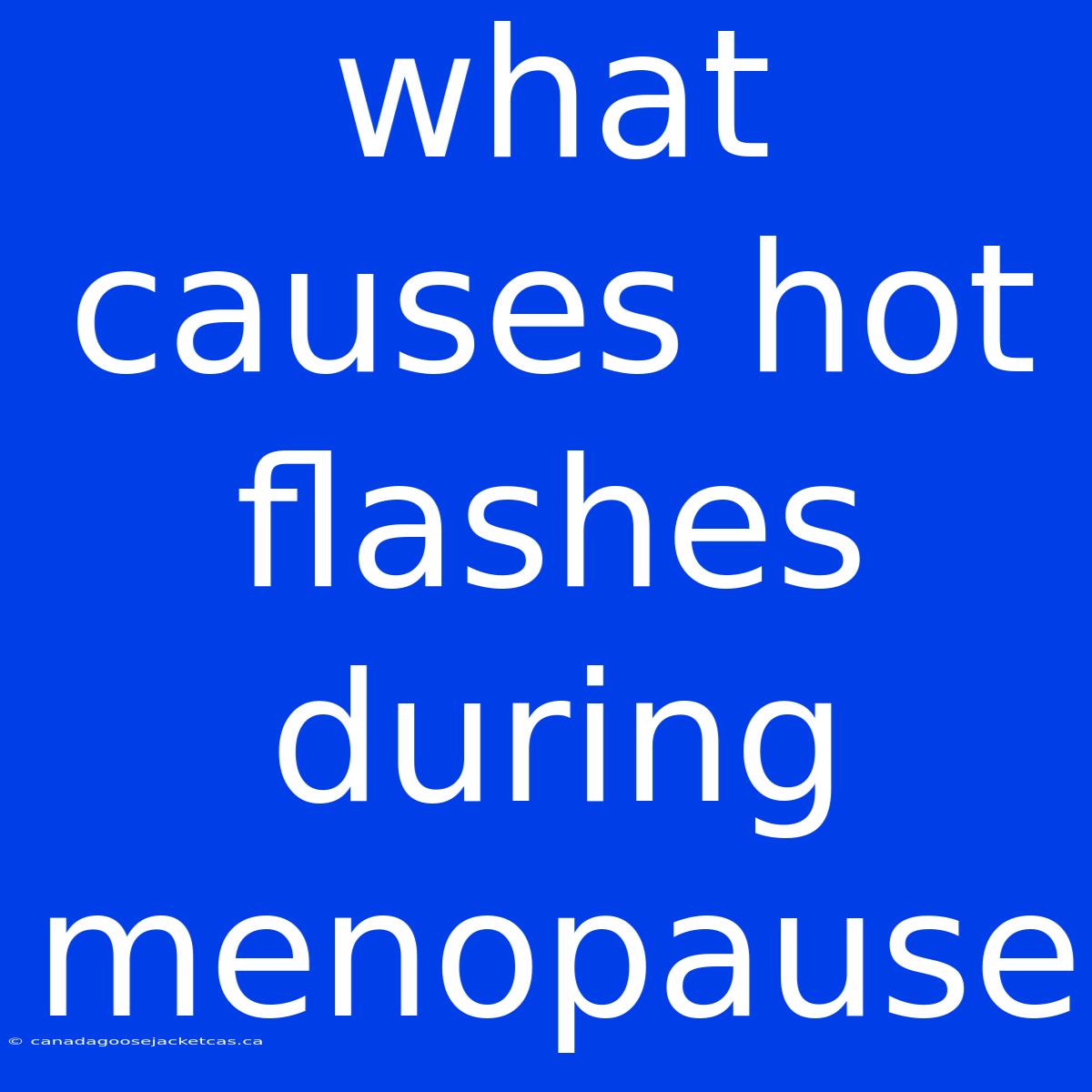 What Causes Hot Flashes During Menopause