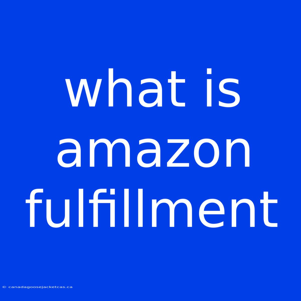 What Is Amazon Fulfillment