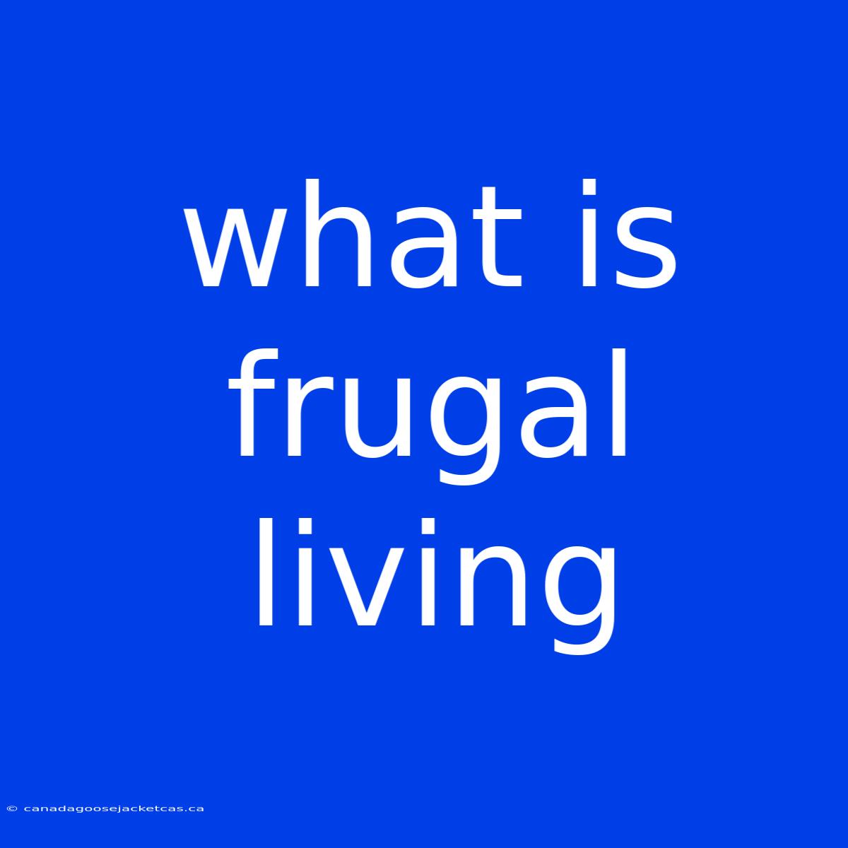 What Is Frugal Living