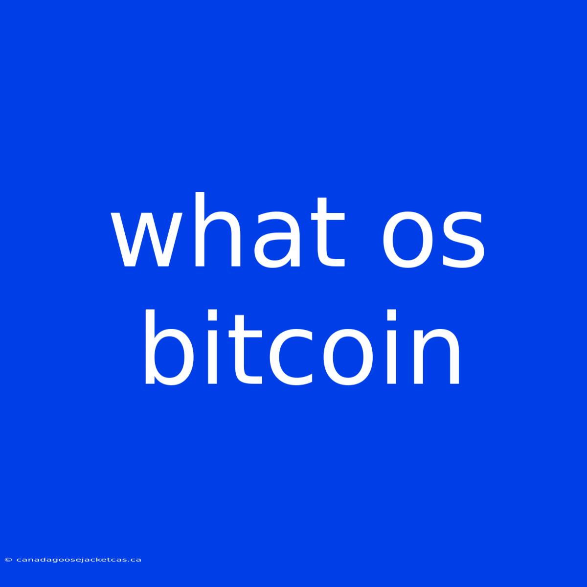 What Os Bitcoin