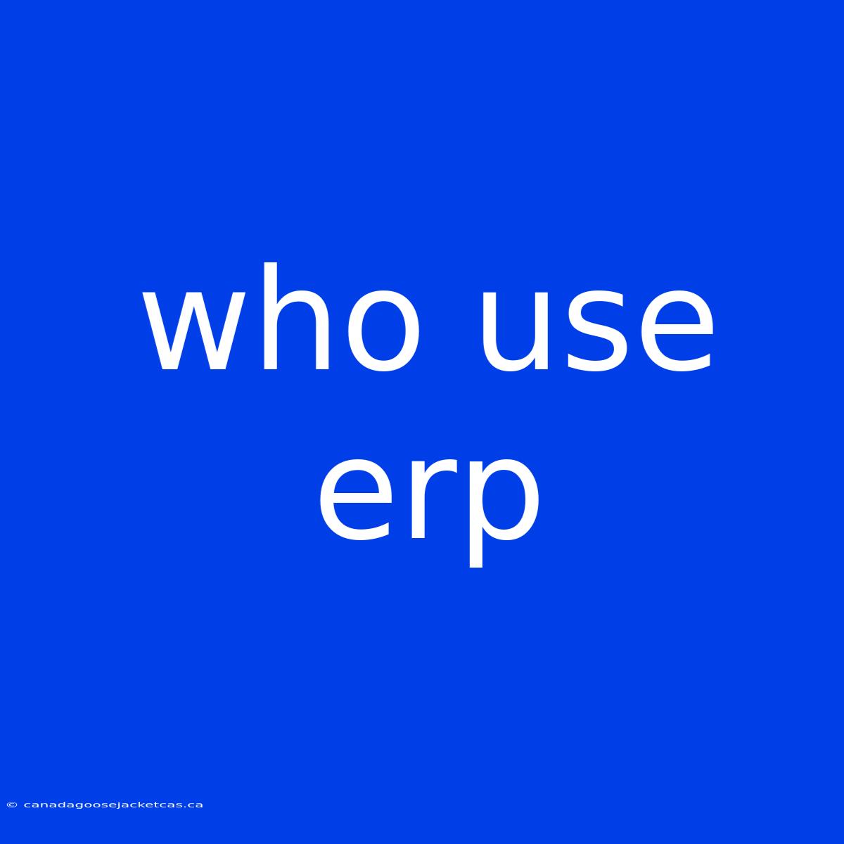 Who Use Erp