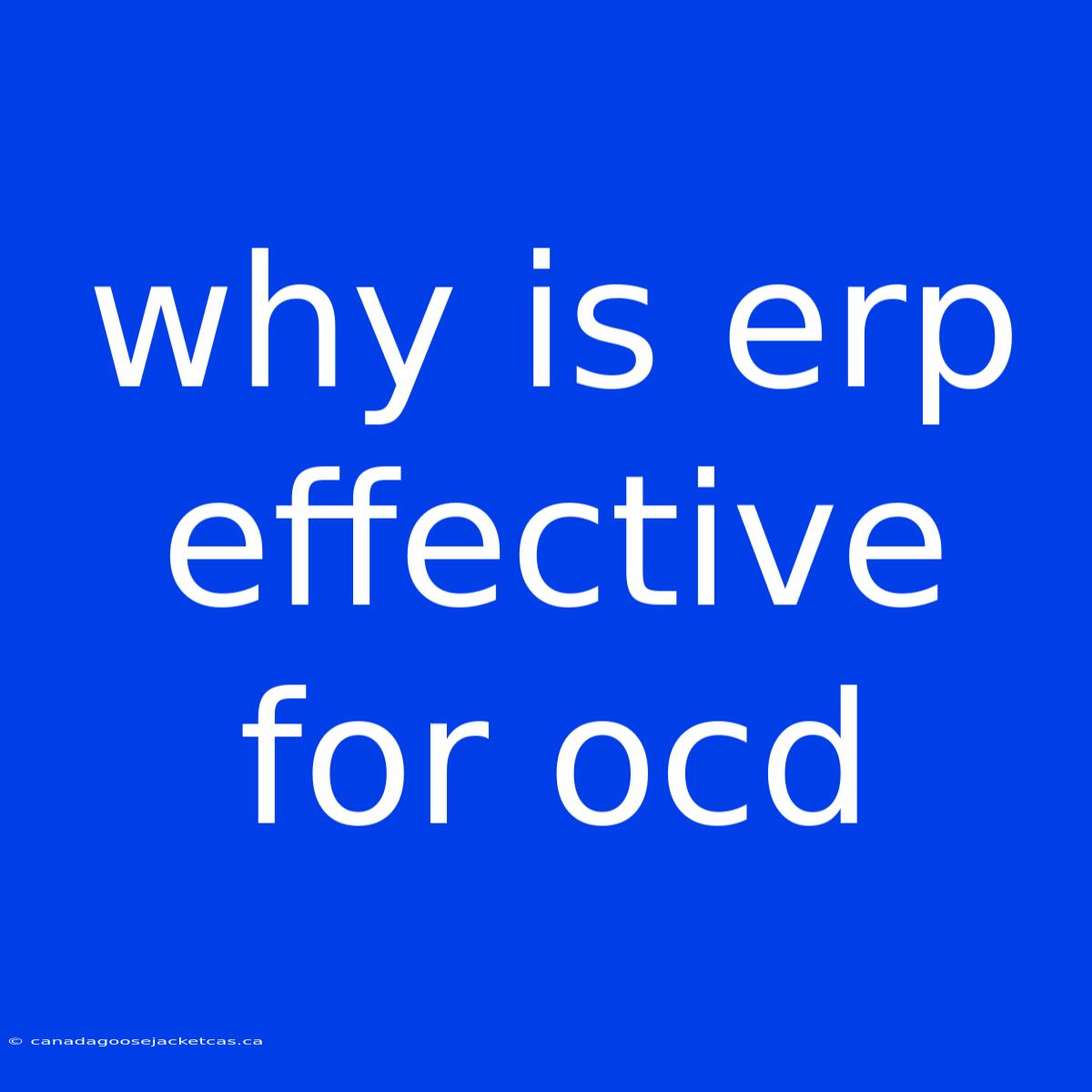 Why Is Erp Effective For Ocd